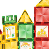 80 片磁性积木 3D 积木 儿童益智玩具 DIY 绘画彩色胶水玩具套装