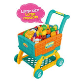 2 合 1 儿童购物车玩具套装家用超市购物车玩具角色扮演玩具带灯光音乐