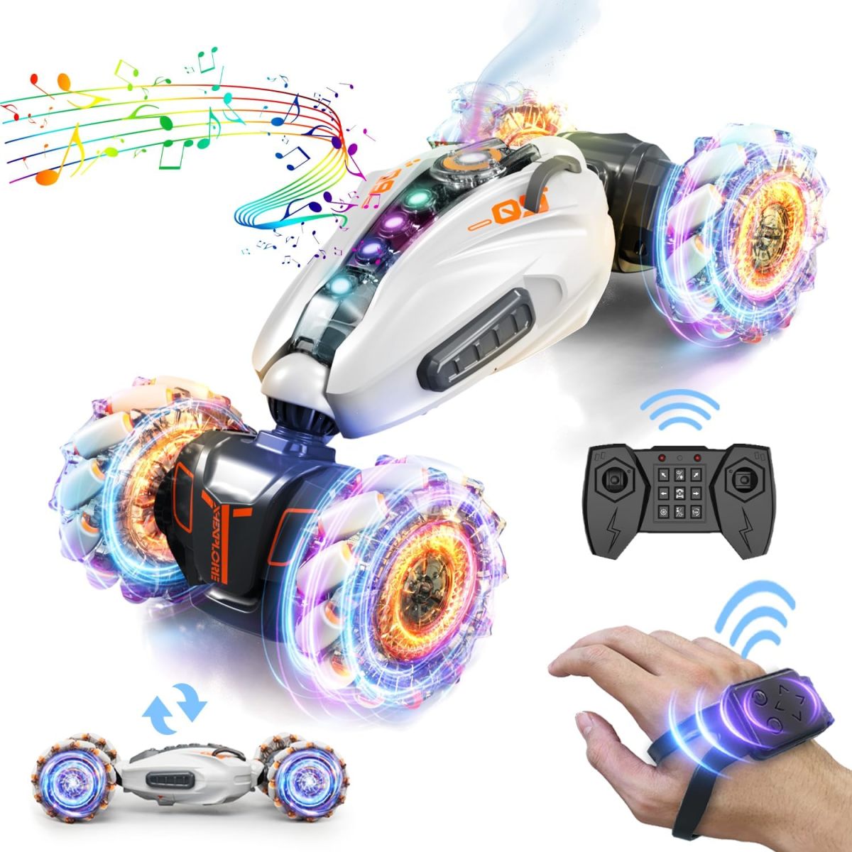 Fornecedor de brinquedos de alta qualidade no atacado 2,4 GHz 360 Rotação 4WD Dupla Face Condução Controle Remoto Gesto Sensing Toy Cars RC Stunt Car