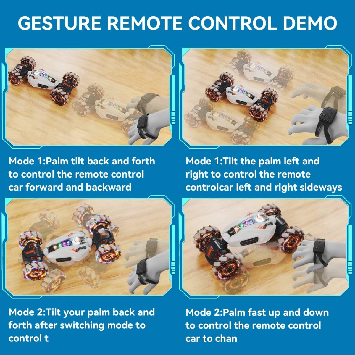 Fornecedor de brinquedos de alta qualidade no atacado 2,4 GHz 360 Rotação 4WD Dupla Face Condução Controle Remoto Gesto Sensing Toy Cars RC Stunt Car - Imagem 5