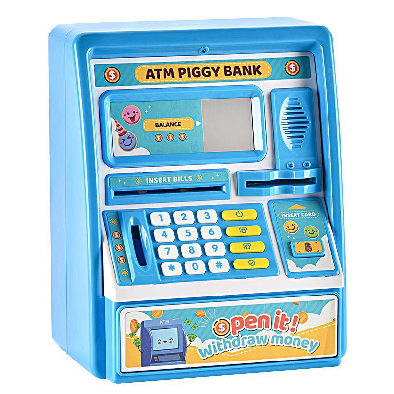 La muchacha de China del fabricante del juguete juega el juguete de la caja de ahorros del cajero automático de los juguetes de la mini hucha de la caja de dinero de los nuevos niños