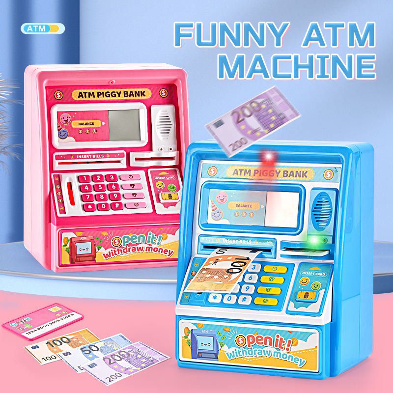 La muchacha de China del fabricante del juguete juega el juguete de la caja de ahorros del cajero automático de los juguetes de la mini hucha de la caja de dinero de los nuevos niños - Imagen 4