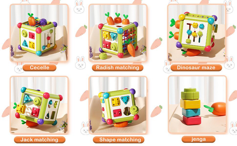 Toy Supply Chain New Baby Early Development Educational Montessori Shape Sorter Colorful Cube Activity Cube Toys - Image 4