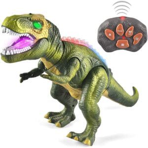 Kid RC LED Light Eyes Glow Walking Dinosaur Toy With Sound