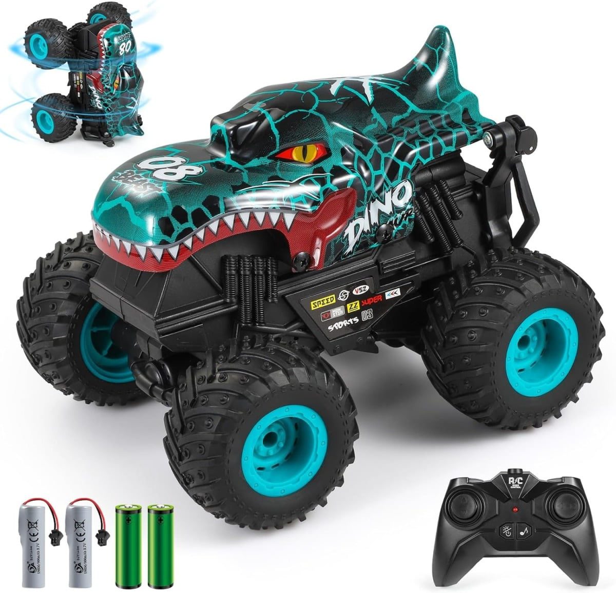 1:20 Juguete de coche monstruo de dinosaurio de deriva RC de alta velocidad a gran escala
