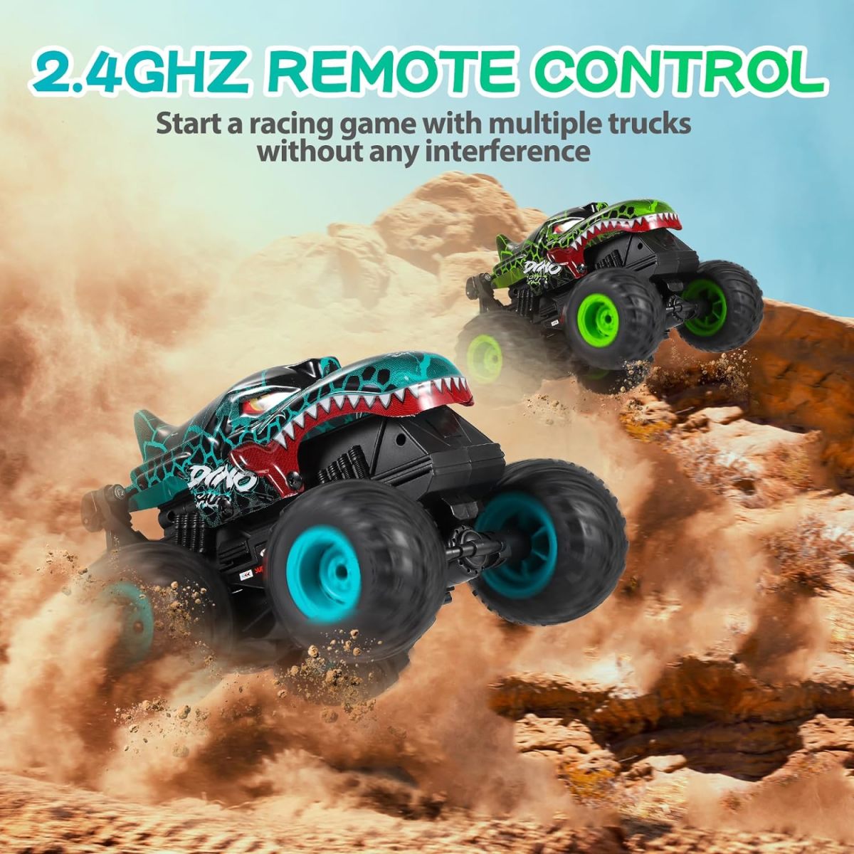 1:20 Juguete de coche monstruo de dinosaurio de deriva RC de alta velocidad a gran escala - Imagen 5