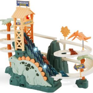Dinosaur Slot Track Light Up Music Stairs Toy