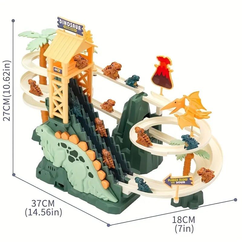Dinosaur Slot Track Light Up Music Stairs Toy - Imagem 5