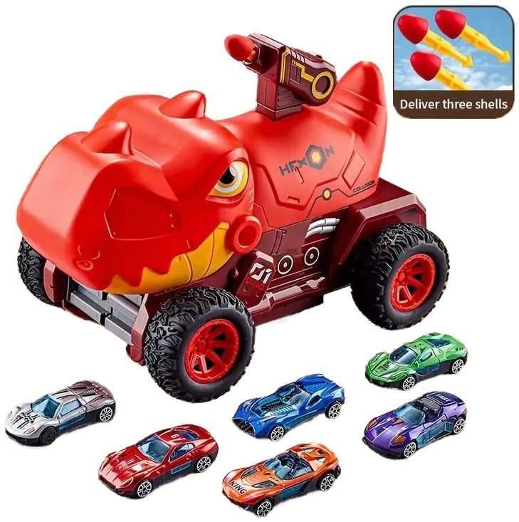 Kids Dinosaur Deformation Catapult Carrier Large Truck Toy With 3 Toy Cars