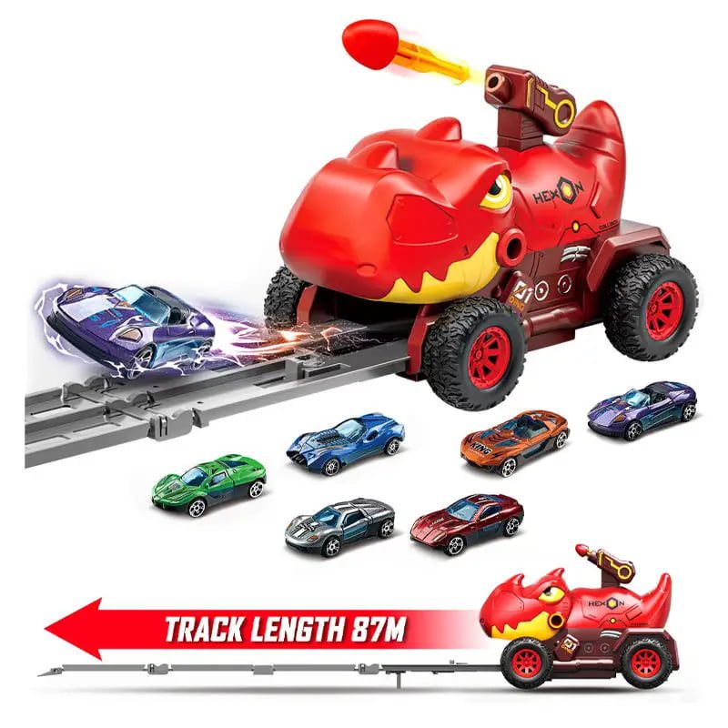 Kids Dinosaur Deformation Catapult Carrier Large Truck Toy With 3 Toy Cars - Image 2