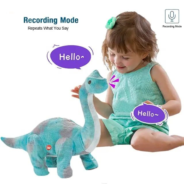 Atacado RC Plush Soft Walking Dinosaur Stuffed Animal Toy - Imagem 4