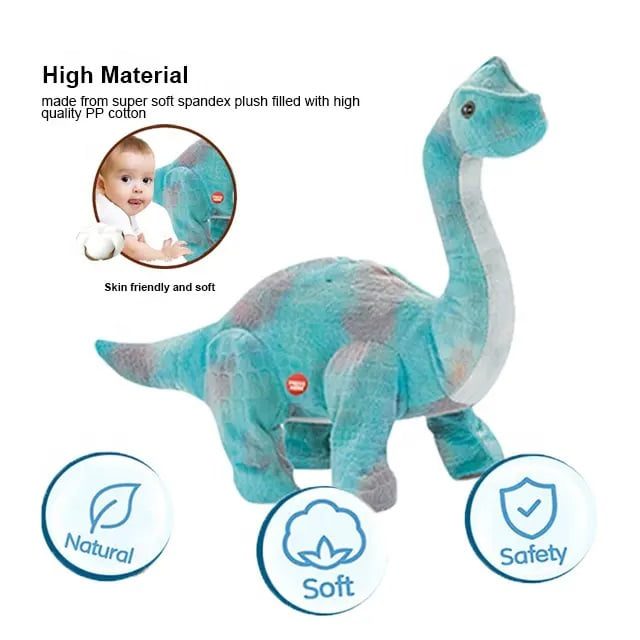 Atacado RC Plush Soft Walking Dinosaur Stuffed Animal Toy - Imagem 5