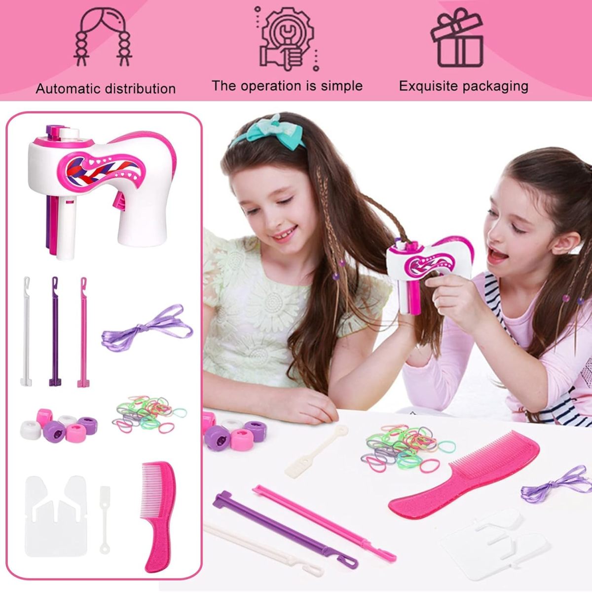 Proveedor de juguetes B2B para niños, peluquero ostentoso, juguete de salón, máquina trenzadora de pelo automática, juguete para niñas - Imagen 2