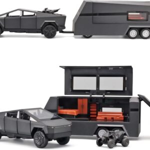 ISO Certified Toy Factory Toy Cars 1/32 Cybertruck Pickup Trailer Alloy Car Model Diecasts Metal Toy Off-road Vehicles Truck Model Sound and Light