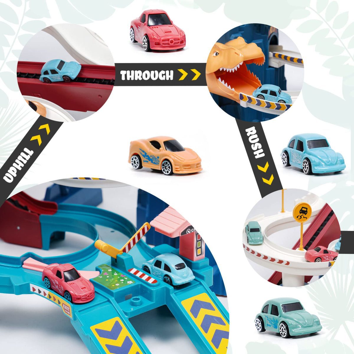 Juguetes compatibles con EN71, venta al por mayor, dinosaurio sinuoso, pista de carretera de montaña, coche, dinosaurio, escalada, colinas, carril, ranura de estacionamiento, juguete - Imagen 3