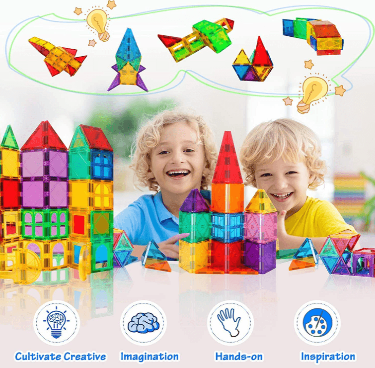 Erschwingliche Spielzeugherstellung, magnetisches Spielzeug, magnetisch 100 Stk 120 Stück Baustein-Fliesen-Set, magnetisches Fliesen-Spielzeug | Preis der Spielzeugfabrik in China | LuluFamily
