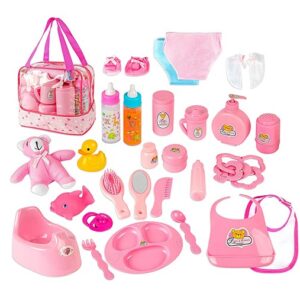 30 Piece Baby Doll Care Accessories Pretend Play Set Toy