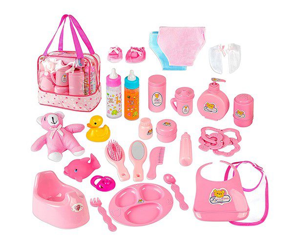 30 Piece Baby Doll Care Accessories Pretend Play Set Toy