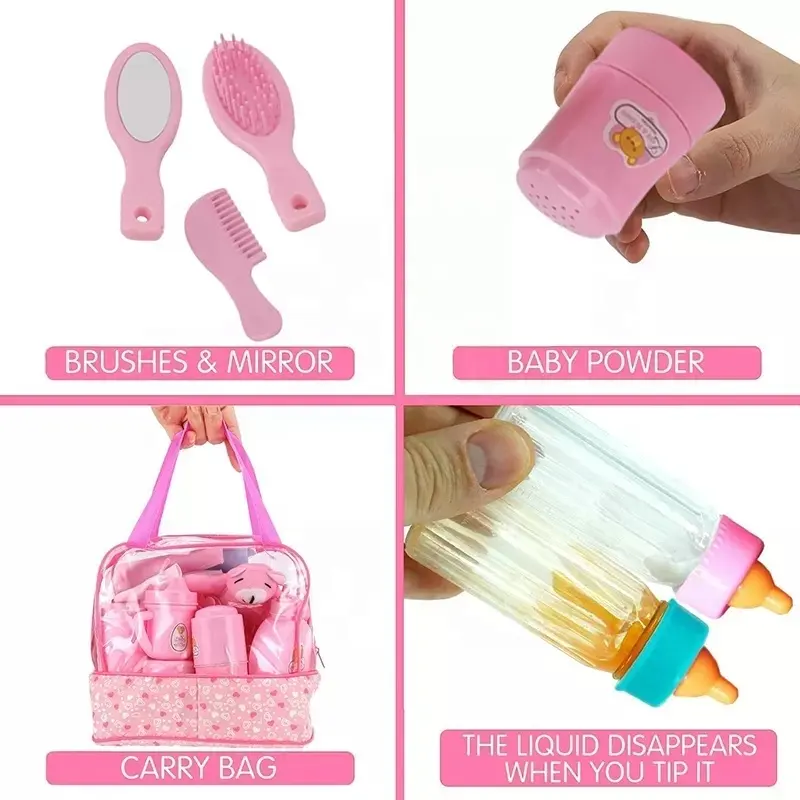 30 Piece Baby Doll Care Accessories Pretend Play Set Toy - Imagem 3