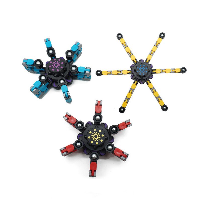 Fabricant de jouets personnalisé Mécanique doigt la contrainte de spinner Soulagez les jouets de la chaîne transformée de la chaîne transformée jouet doigt - Image 3