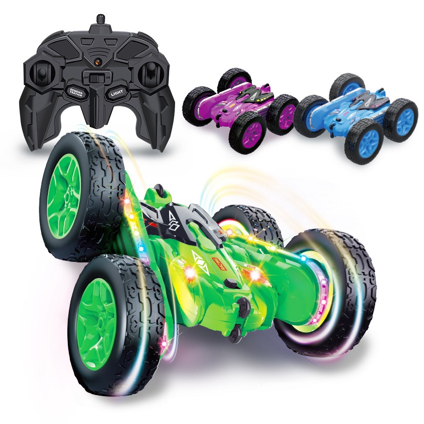 Distribuidor de juguetes de China Coche de acrobacias de juguete con control remoto 4WD 3 Colores Rc Stunt Car Rotación 360 Coche de control remoto con tiras de luces - Imagen 5
