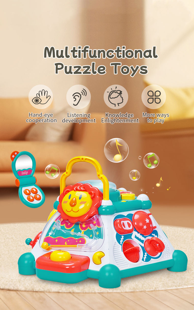 Los mejores precios de juguetes China, rompecabezas multifunción de aprendizaje temprano para bebés, juego hexaedro, cubo de actividades educativo para niños, juguetes musicales para niños pequeños - Imagen 2