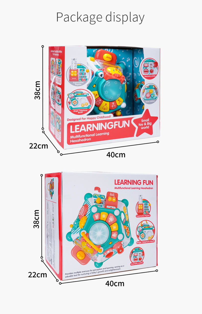 Los mejores precios de juguetes China, rompecabezas multifunción de aprendizaje temprano para bebés, juego hexaedro, cubo de actividades educativo para niños, juguetes musicales para niños pequeños - Imagen 6