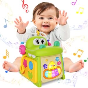 Baby Early Educational Toys Multi-functional Crocodile Polyhedron Seven-sided Drum Story Machine Xube for Baby Toy