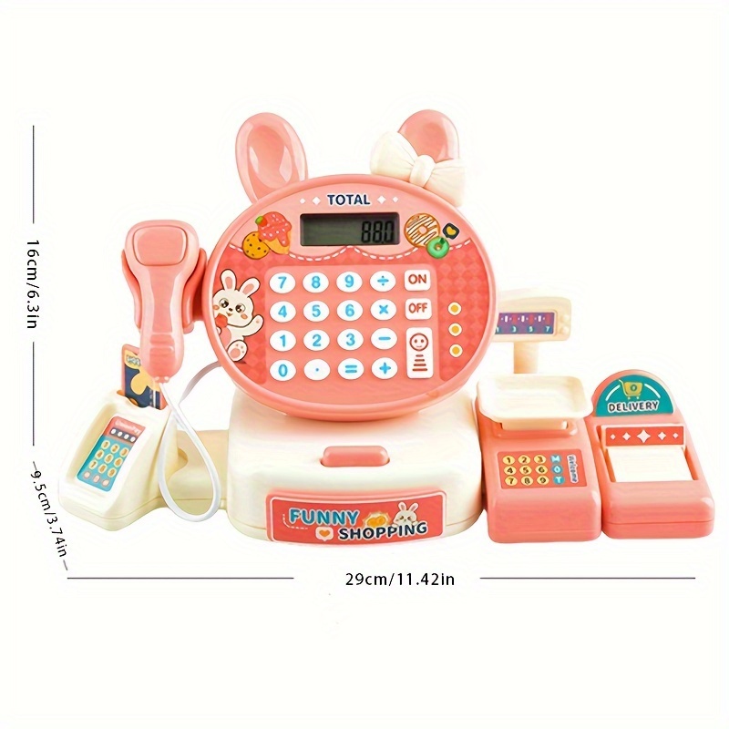 Safe Toys China, calculadora electrónica rosa de alta calidad para compras en supermercado, caja registradora, juego de juguetes para niños - Imagen 2