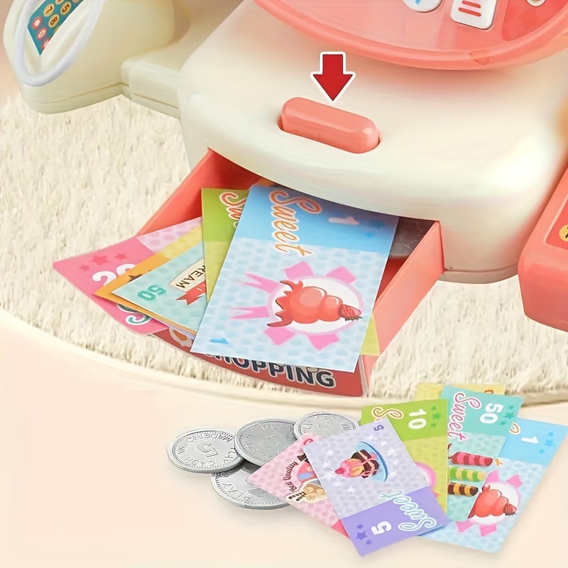 Safe Toys China, calculadora electrónica rosa de alta calidad para compras en supermercado, caja registradora, juego de juguetes para niños - Imagen 5