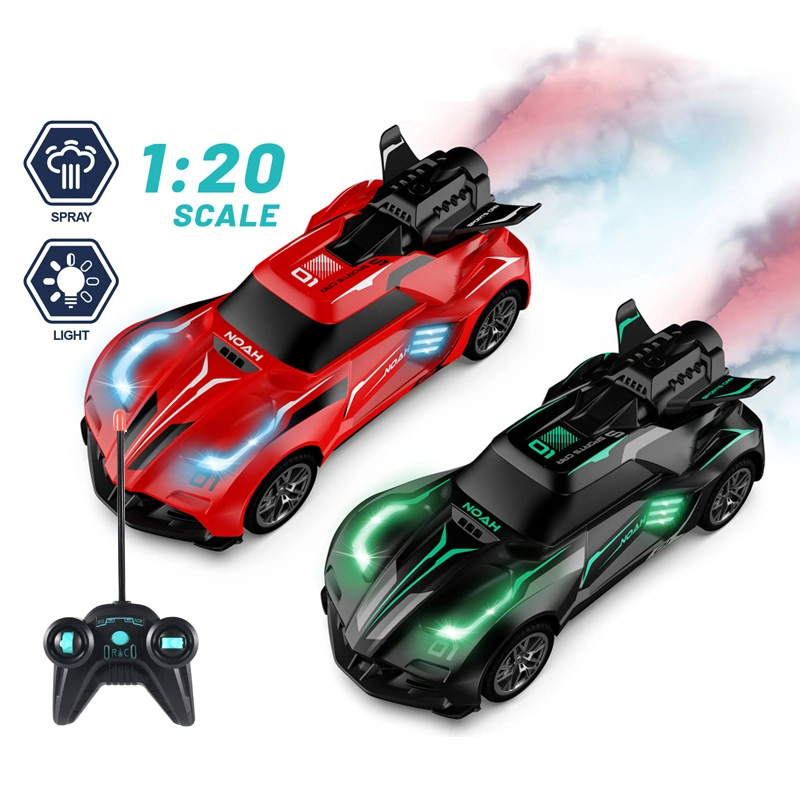 Fornecedor de brinquedos B2B 2.4G 1: 20 Controle de rádio Pulverização Stunt Drift Racing Spray Controle Remoto Toy Car RC Stunt Car com luz