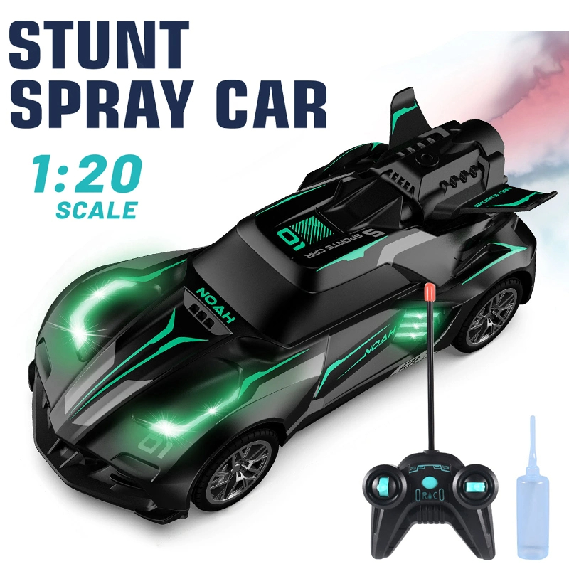 Fornecedor de brinquedos B2B 2.4G 1: 20 Controle de rádio Pulverização Stunt Drift Racing Spray Controle Remoto Toy Car RC Stunt Car com luz - Imagem 2