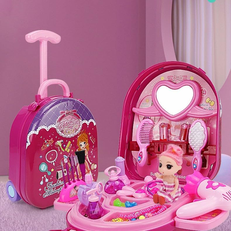 Großhandel Niedriger Preis Kinder Schminktisch Spielzeug Geschenk Mädchen Kindergarten Koffer Kosmetik Box Set Spielzeug - Bild 3