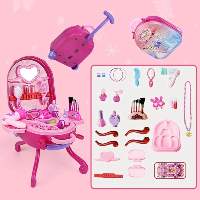 Großhandel Niedriger Preis Kinder Schminktisch Spielzeug Geschenk Mädchen Kindergarten Koffer Kosmetik Box Set Spielzeug - Bild 5