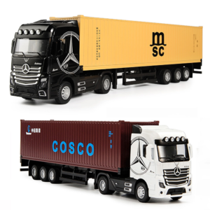 Toy Cars 1:50 Alloy Truck Model Removable Engineering Transport Container Lorry Vehicle Pull Back Toy with Light Sound