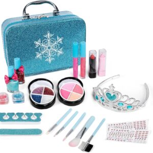 Girl Toys Real Washable Kids Lip Gloss Mini Nail Makeup Kit Makeup Set Toy for Girl