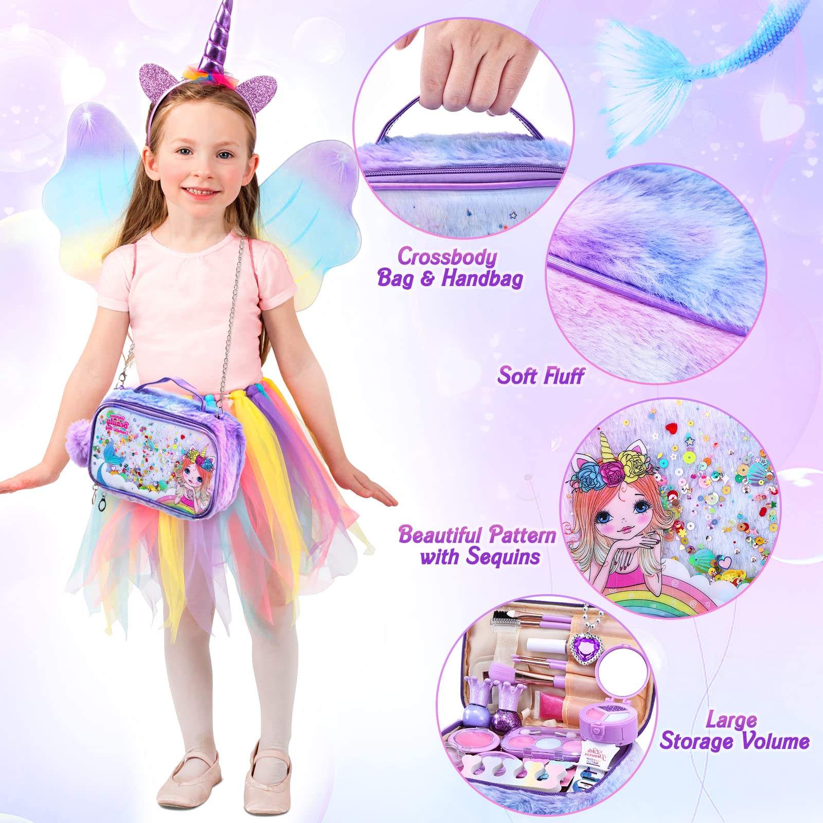 Vollständiger Verkauf Bio-Kinder-Prinzessin-Make-up-Set, Meerjungfrau-Make-up-Set für Mädchen - Bild 5