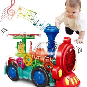 Cheap Music Lights Transparent Universal Electric Gear Trains Toy for Kids