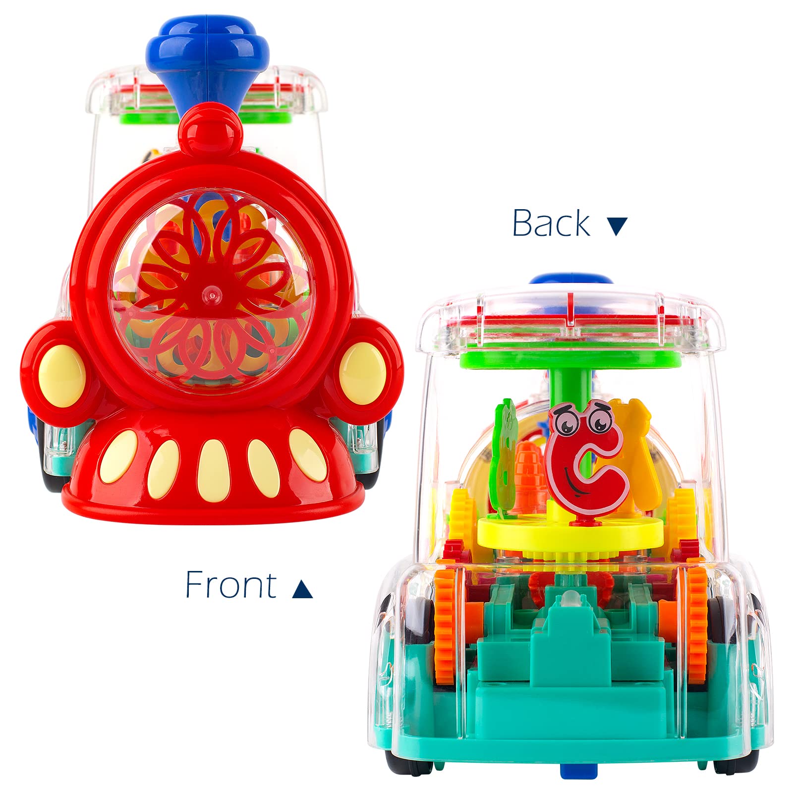 Lumières musicales bon marché, jouets de trains à engrenages électriques universels transparents pour enfants - Image 3