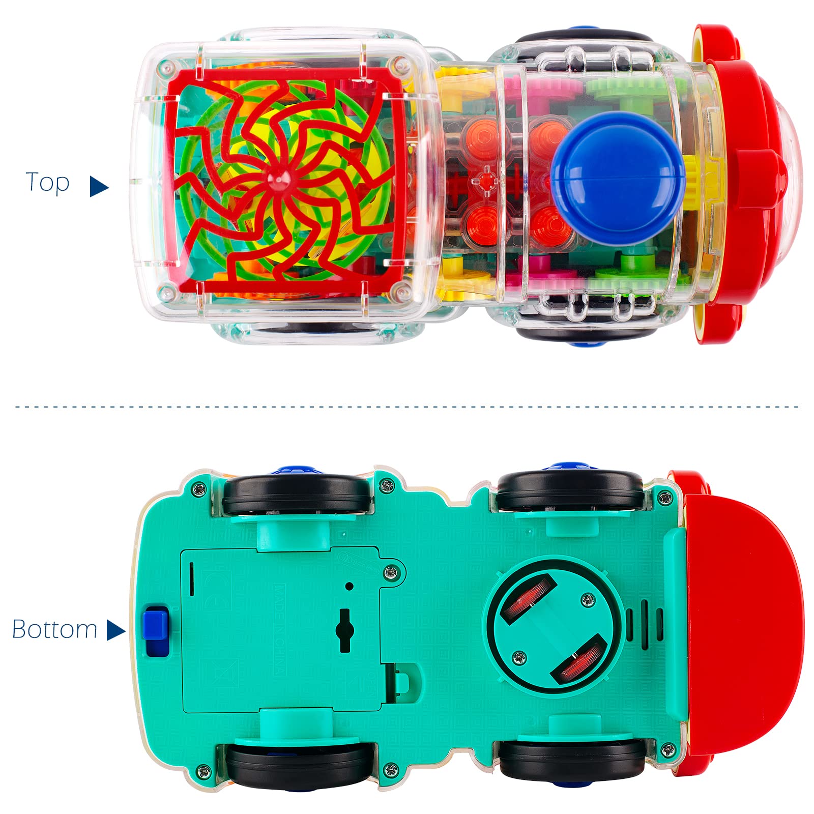 Lumières musicales bon marché, jouets de trains à engrenages électriques universels transparents pour enfants - Image 4