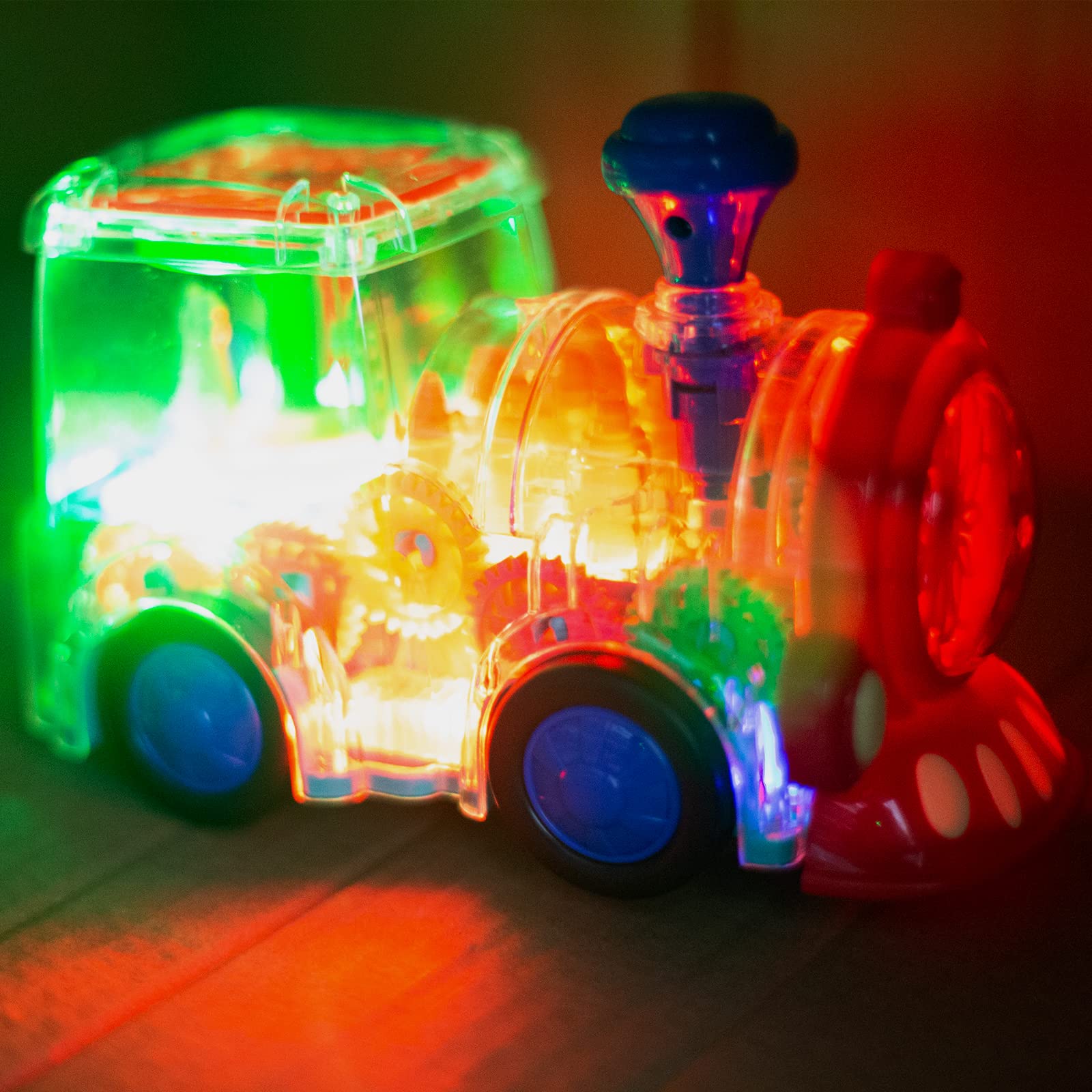 Lumières musicales bon marché, jouets de trains à engrenages électriques universels transparents pour enfants - Image 5