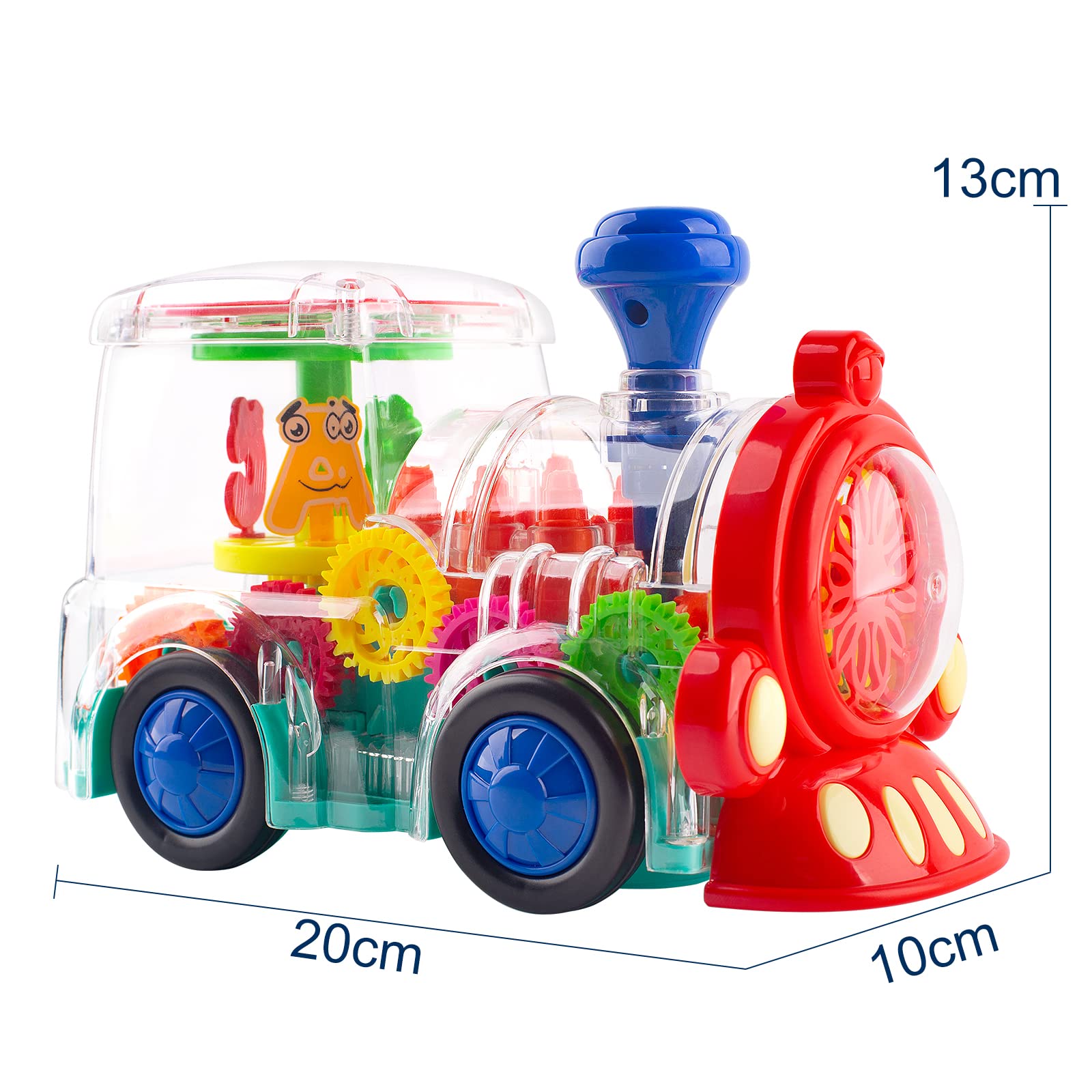 Lumières musicales bon marché, jouets de trains à engrenages électriques universels transparents pour enfants - Image 6