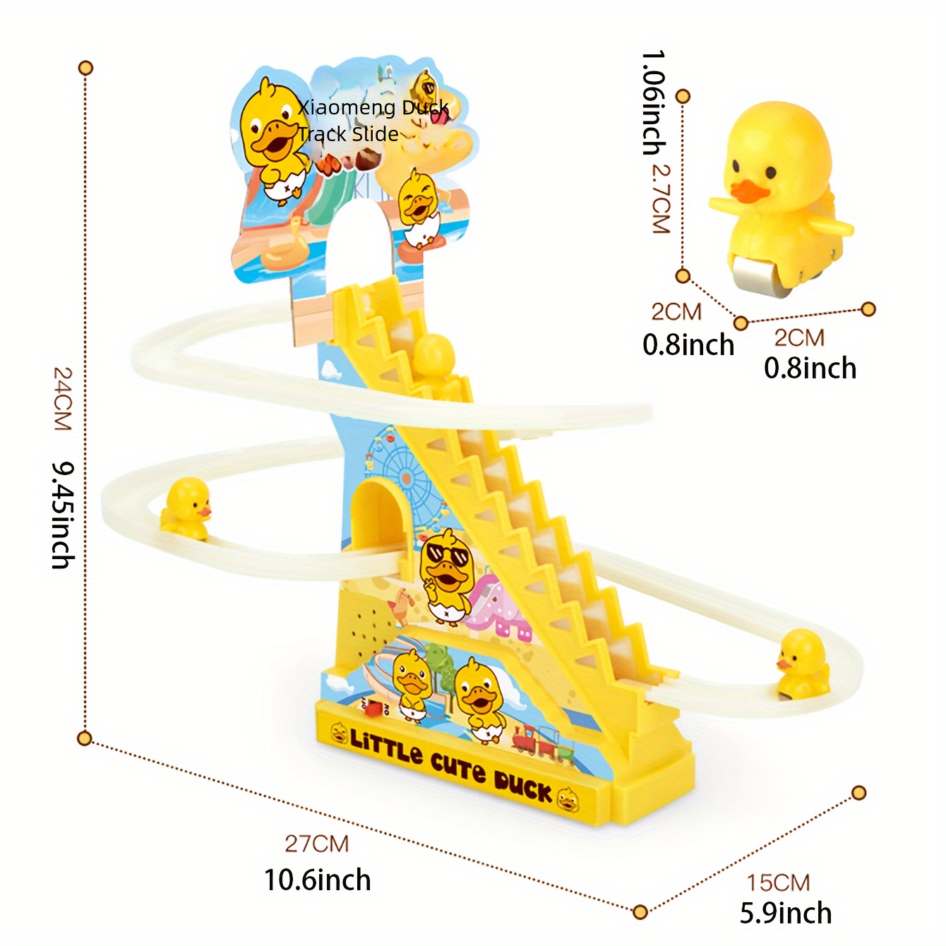 Patinho bonito luz música educação precoce brinquedo pista slide brinquedo pequeno pato elétrico escalada escadas brinquedo - Imagem 2