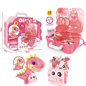 Kinder passen Simulationswerkzeuge, Make-up-Dressing-Set, Dinosaurier-Rucksack-Spielzeug, Rollenspiel-Spielzeug an