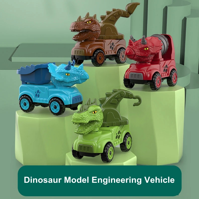 Brinquedo de carro de veículo de engenharia de dinossauro triangular tiranossauro criativo - Imagem 2