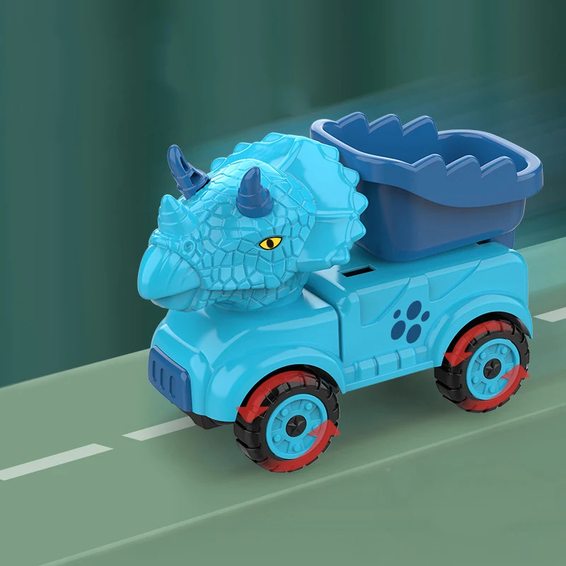 Brinquedo de carro de veículo de engenharia de dinossauro triangular tiranossauro criativo - Imagem 3