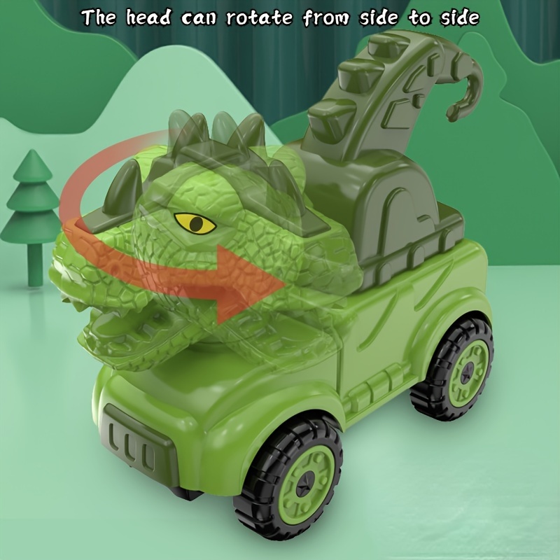 Brinquedo de carro de veículo de engenharia de dinossauro triangular tiranossauro criativo - Imagem 5