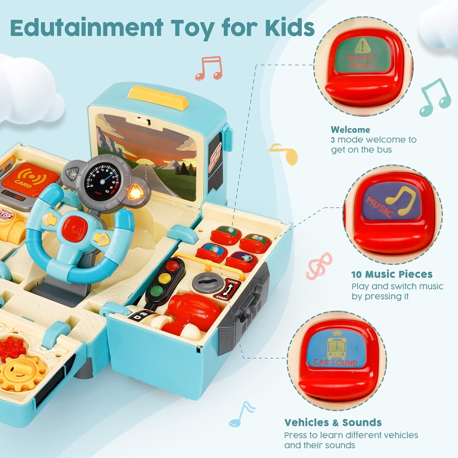 Wholesale Deformation School Bus Pretend Play Driving Simulator Car Toy - Bild 6