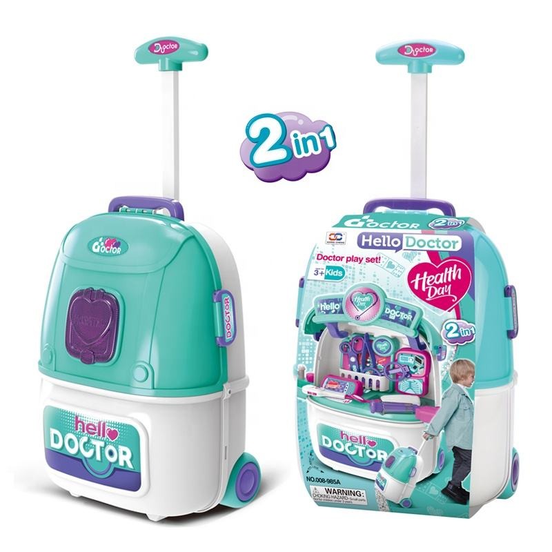 Girl Toys Luggage Simulation Medical Trolley Case Operating Table Pretend Play Doctor Toy Set for Kids - Bild 3