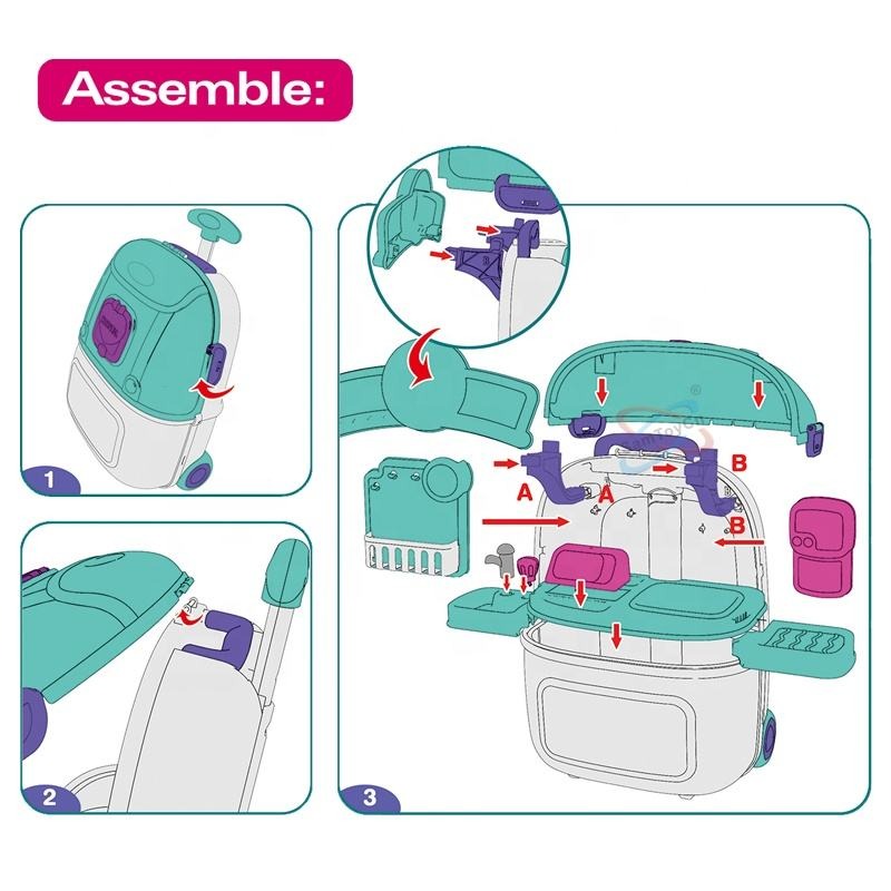 Girl Toys Luggage Simulation Medical Trolley Case Operating Table Pretend Play Doctor Toy Set for Kids - Bild 5